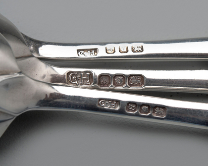 Guild of Handicraft Arts & Crafts Silver Teaspoons (Set of 12)
